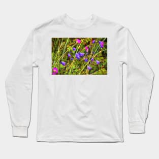 Harebells and Geraniums textured Long Sleeve T-Shirt